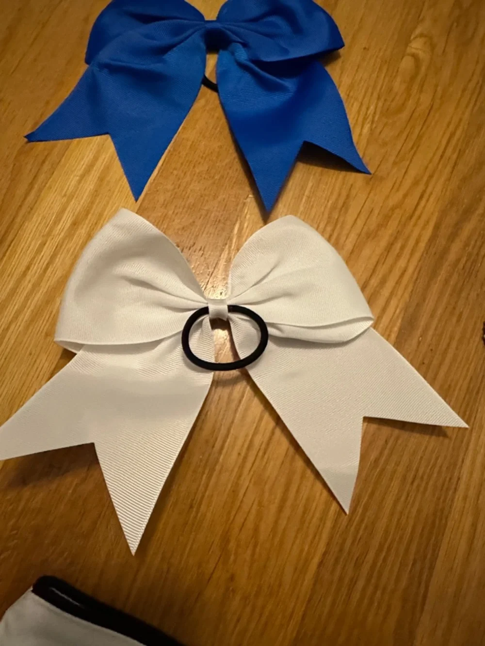 Blue and White Cheer Hair Bows with Cheer Pouch - Kids Accessories